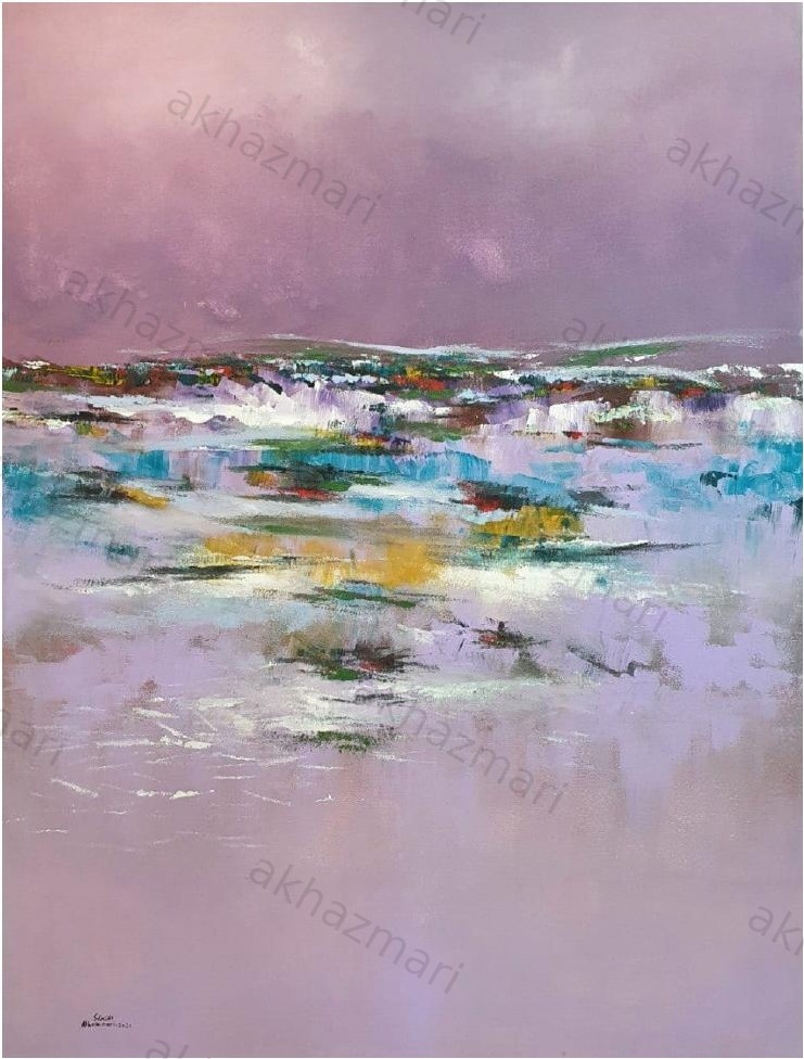 Ahmed Al Khazmari - Reflections at Dusk - Abstract Art