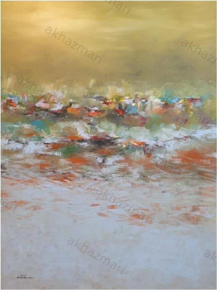 Ahmed Al Khazmari - Golden Tranquility - Abstract Art