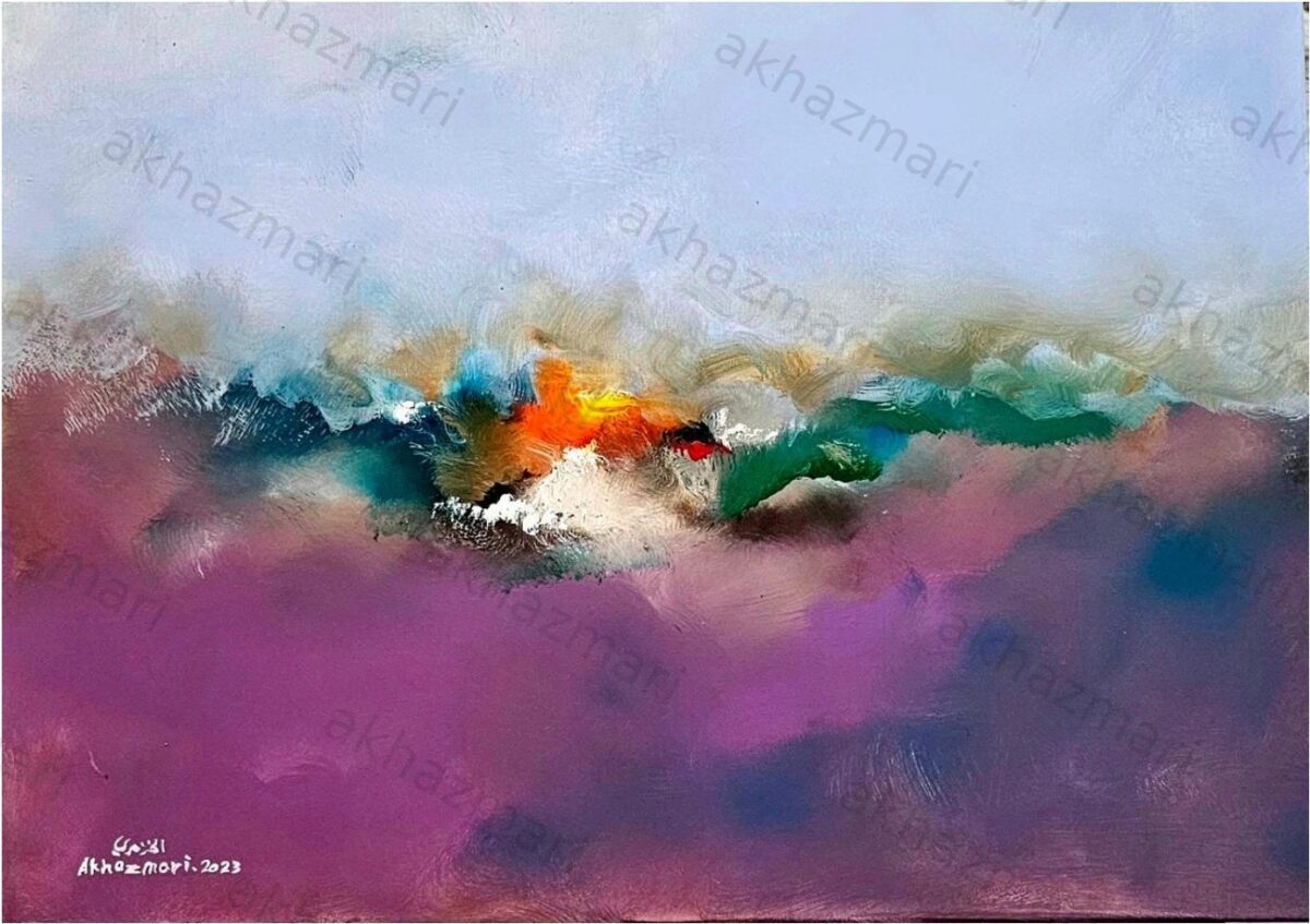 Ahmed Al Khazmari - Ember in the Storm - Abstract Art